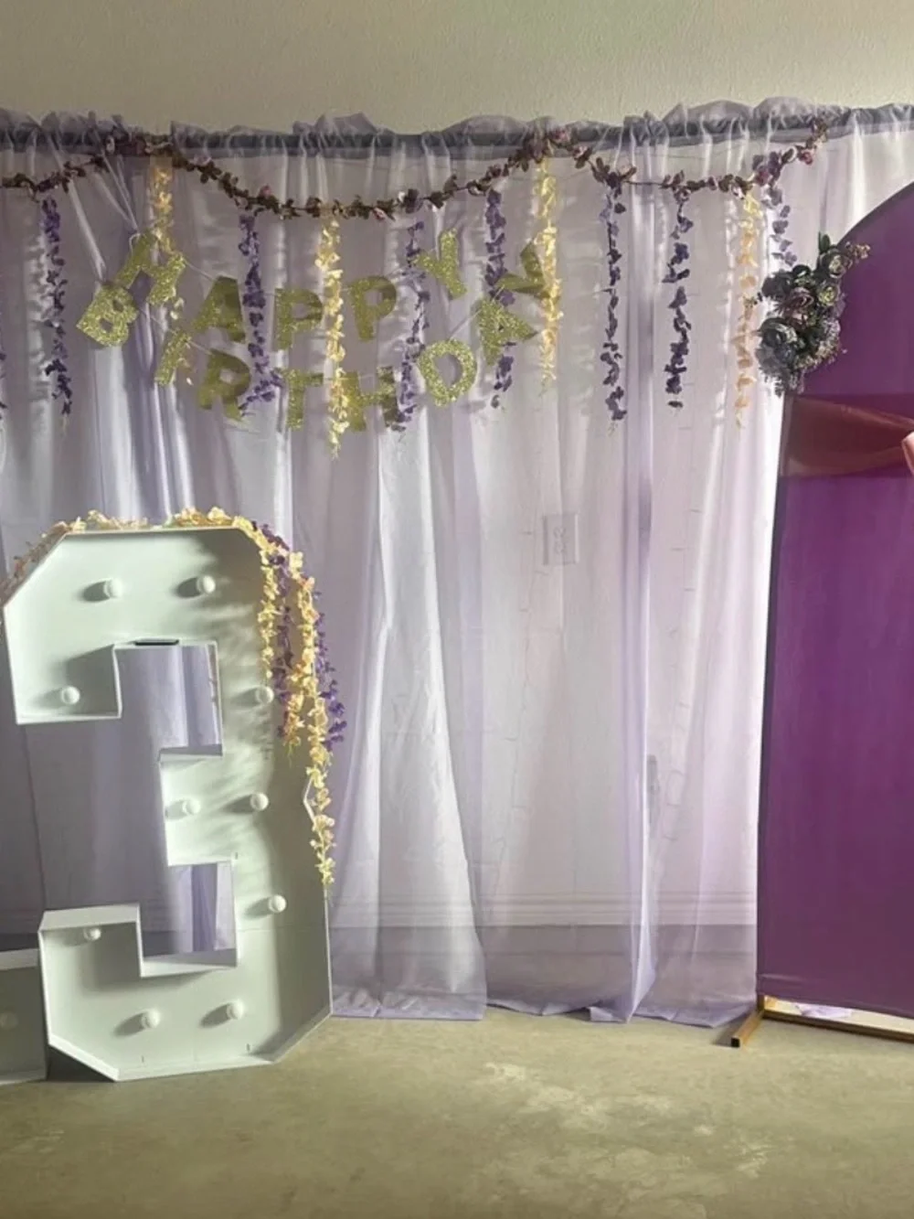 Light Purple Sheer Curtain Panels - 2 Pairs